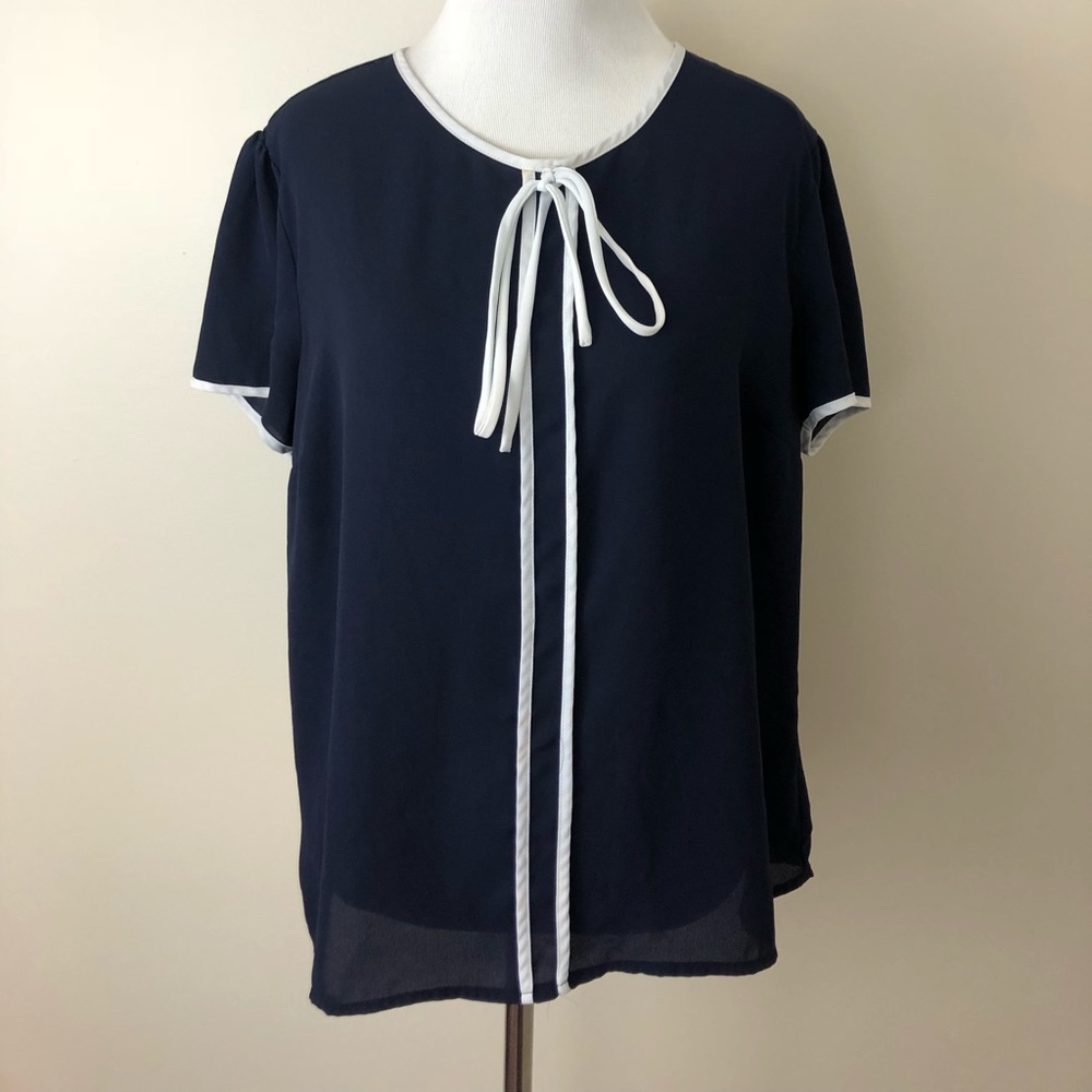 Navy Blue short sleeve top